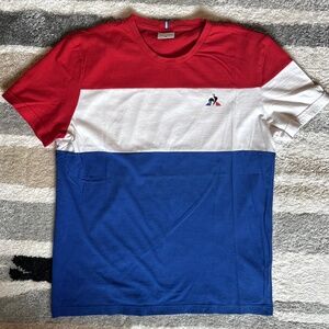 crew neck blue white red French t-shirt Le Coq Sportif size M great condition